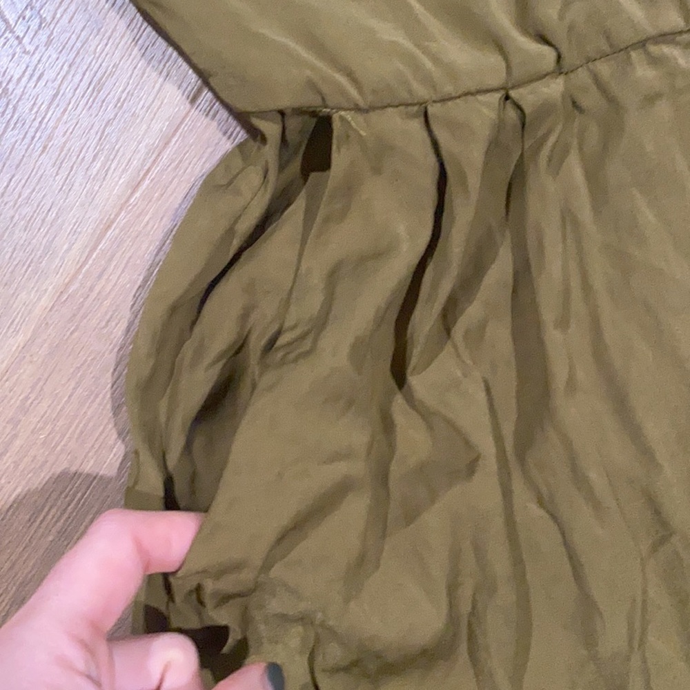 Zara Collection || Olive Green Silk Jumper Suit - Picture 5 of 11